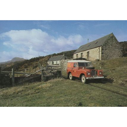 1970s Scottish Postal Van Delivering To Scotland Farm Postcard