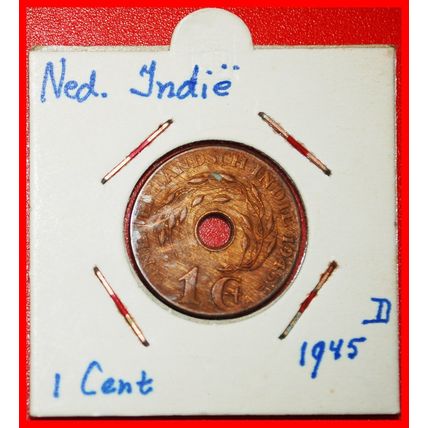 USA (1936-1945):NETHERLANDS EAST INDIES★1 CENT 1945D HOLDER★LOW START★NO RESERVE