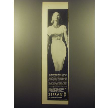 1959 Zefran Fiber Advertisement - dress by Joan Leslie