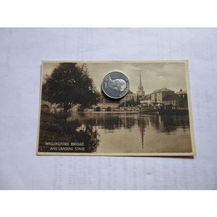 BRIDGE AND LANDING STAGE, WALLINGFORD, BERKSHIRE used postcard 1915 pm imprint =