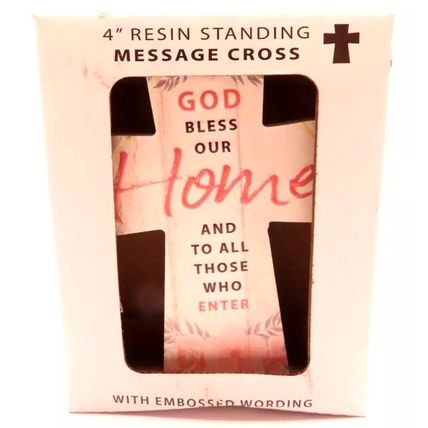 Home Cross with Sentimental Verse Freestanding 10CM Gift Christian Home Decor