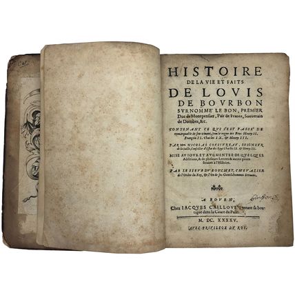 Coustureau. Histoire de la vie et faits de Louis de Bourbon. Roven, 1645