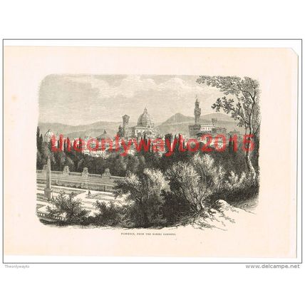 Florence, from Boboli Gdns, Italy, Book Illustration (Print), c1870