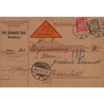 Magdeburg German Cash On Delivery Nachnahme Old Postcard
