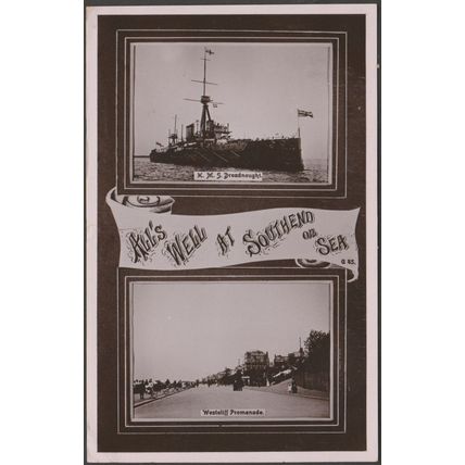 All's Well at Southend on Sea, Essex, 1909 - Shamrock RP Postcard