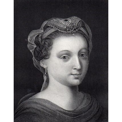MARY STUART, QUEEN OF SCOTLAND 1876 Paris Bordone VICTORIAN ENGRAVING