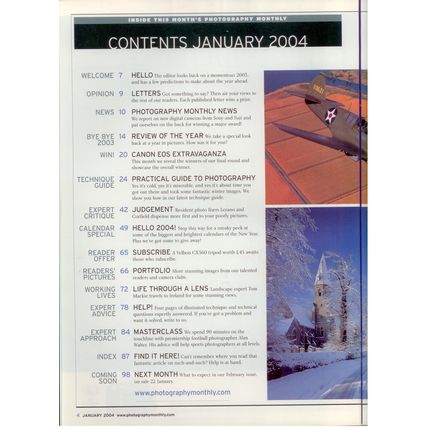 Photography Monthly January 2004, excellent condition