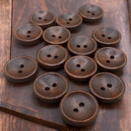 18mm Brown Wooden Buttons 2 Hole Oval Sewing Knitting Cardigan Handmade Clothing