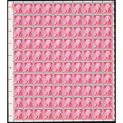 1033, Mint NH 2¢ -Jefferson Complete Sheet of Stamps - Stuart Katz