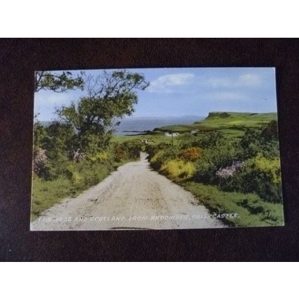 GB Broombeg Ballycastle 1957 used Valentine postcard Harrogate view Scotland