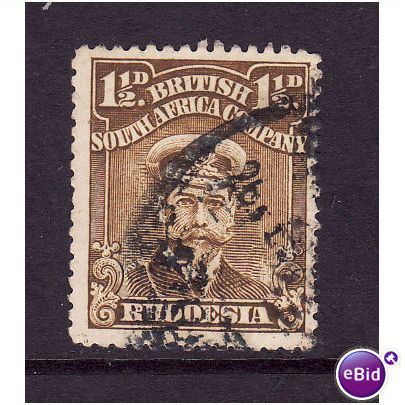 Rhodesia 1910 SG198 1 1/2d Bistre brown fine used