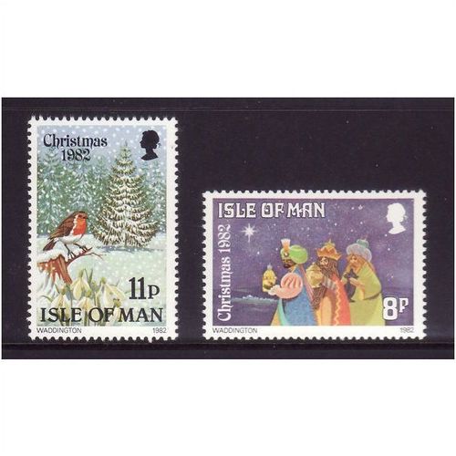 ISLE OF MAN 1982 CHRISTMAS SG 225/226 SET 2 VALS U/M MINT