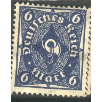 Germany 1922 - SG209 - 6pf blue - Coachhorn - unused