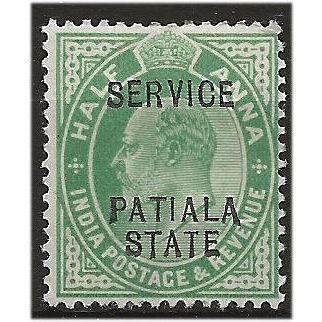 Patiala (ICS) 1907 O33 1/2a Green SERVICE Mounted Mint . ..
