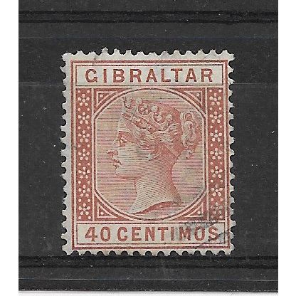 Gibraltar.SG27 40c Orange-Brown.Fine Used.Sept19f