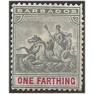 Barbados 1894 SG105 1/4d Slate-Grey & Carmine Mounted Mint . .. .