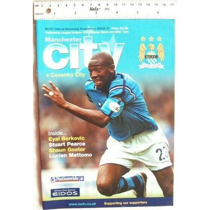 2002 programme Manchester City v. Coventry City