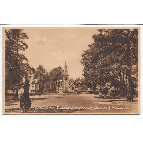Recreation Ground Church & Memorial Grayshott Postcard Surrey