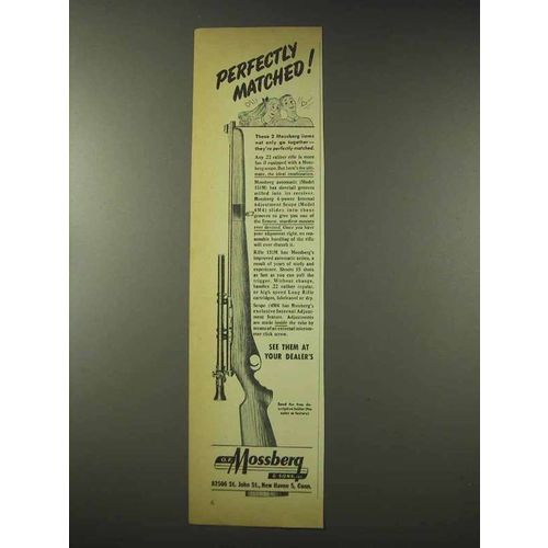 1948 Mossberg 151M Rifle Ad - Perfectly Matched!