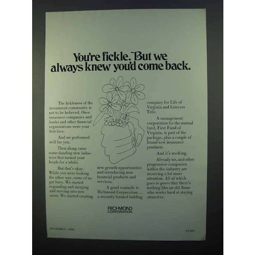 1968 Richmond Corporation Ad - You're Fickle