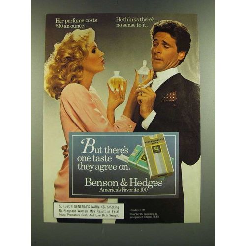 1986 Benson & Hedges Cigarettes Ad - Her Perfume Costs $90 an Ounce