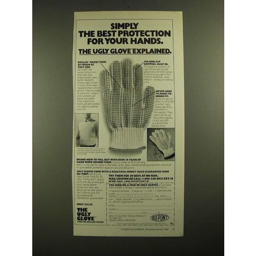 1987 Du Pont The Ugly Glove Ad - Simply The Best Protection