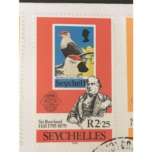 Seychelles 1979 Rowland Hill R2.25 1972 50c Blue Pigeon Used SG 451 Sc 440 stamp