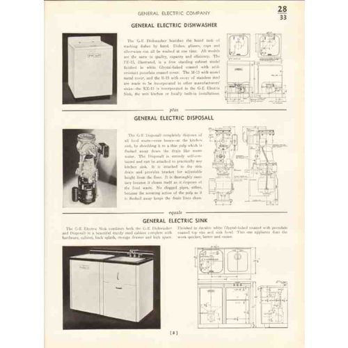 general electric 1938 refrigerator range dishwasher vintage catalog