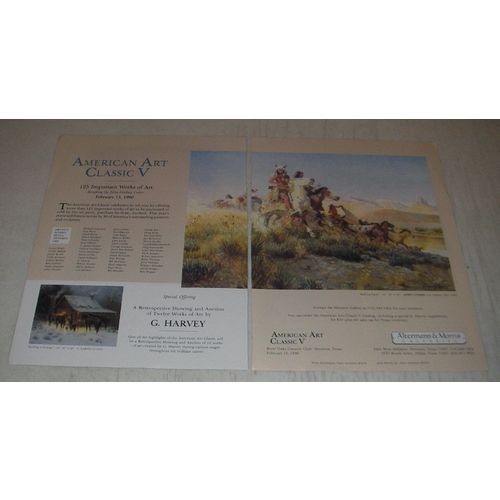 1990 American Art Classic V Ad - Raiding Party by John Clymer, G. Harvey