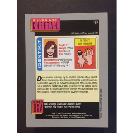 DC Cosmic Cards trading card #23-Silver Age Cheetah, excellent condition!
