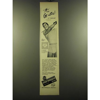 1950 Utica Bodygard Briefs Ad - Go native!
