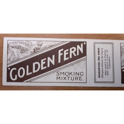 Old 1 Ounce Tobacco Box Label - Redford & Co London Golden Fern Smoking Mixture