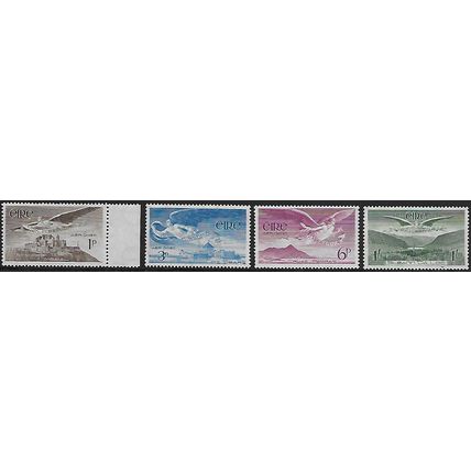 Mi 102/5: Airmail Definitive Stamps: 'Vox Hibernia' over Landscapes