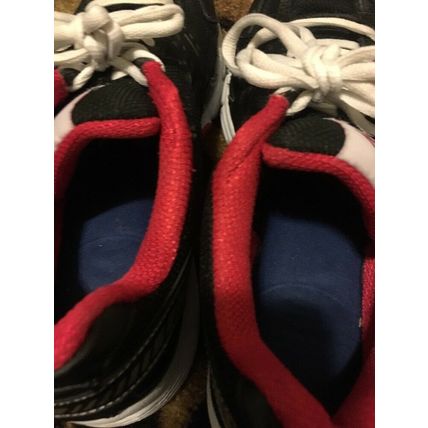 Reebok Men's Black Red White Leather Shoes Sneakers Athletic Walking Size 7.5
