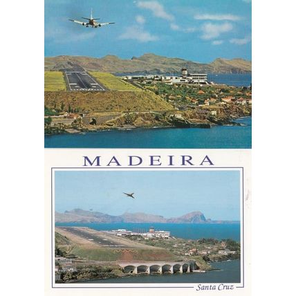Santa Cruz Airport Portugal 2x Madeira Postcard s