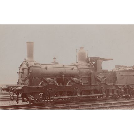 Irish Ireland 0-4-0 Train at Hibernia Station Antique Real Photo Postcard