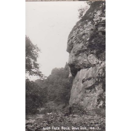 Lion Face Rock Dove Dale Derbyshire 1960s Real Photo Postcard