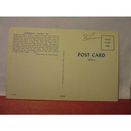 DARDANELLES, HIGHWAY 108, CALIFORNIA, USA unused postcard =