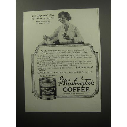 1920 G. Washington's Coffee Ad - The improved way of making coffee