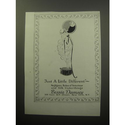 1920 Bessie Damsey Ad - Negligees, Robes d'Interieur and Silk Underthings