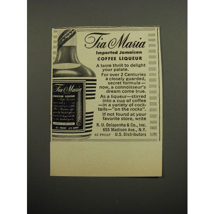 1955 Tia Maria Coffee Liqueur Advertisement - Imported Jamaican Coffee Liqueur