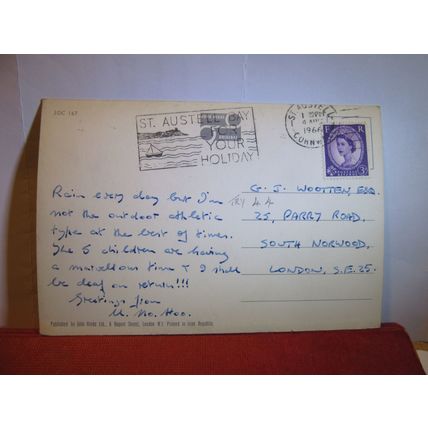 KYNANCE COVE, CORNWALL .used postcard 1966 postmark John Hinde =