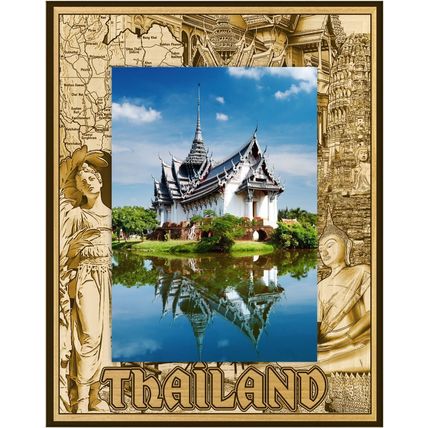 Thailand Laser Engraved Wood Picture Frame Portrait (3 x 5)