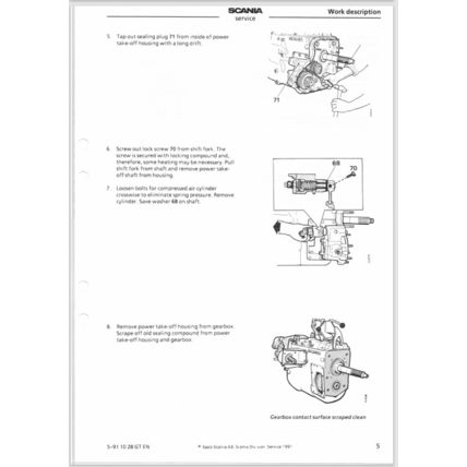 Scania Truck Power Take Off EK 422 423 Function Description 1991 5911028GTEN PDF