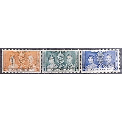Ascension Island 1937 Coronation Set SG35-37 Fine/Very Fine Used ..