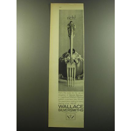 1959 Wallace Grande Baroque Silverware Advertisement - Rich!