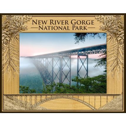 New River Gorge National Park Laser Engraved Wood Picture Frame Landscape 4 x 6