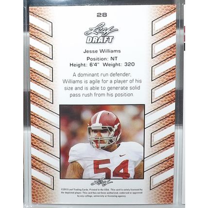 2013 Leaf Draft JESS WILLIAMS (Alabama/Seahawks) Rookie Card #28
