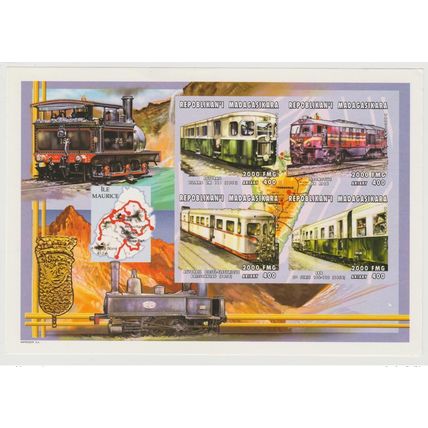 Madagascar 2000 Mi. 2416 - 2419 Trains du Monde locomotives IMPERF ND