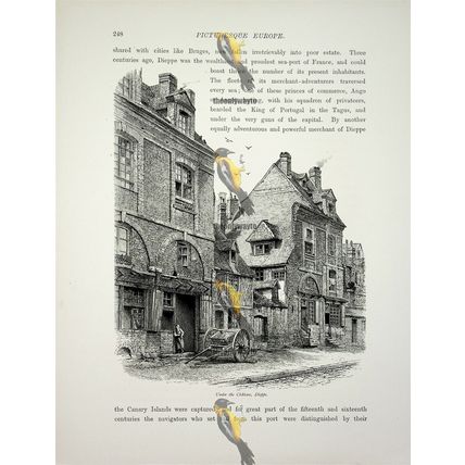 Under The Chateau, Dieppe, France, Book Illustration (Print), c1875